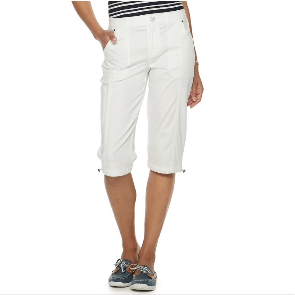 Croft& Barrow skimmer mid rise white Capri Sz 24W